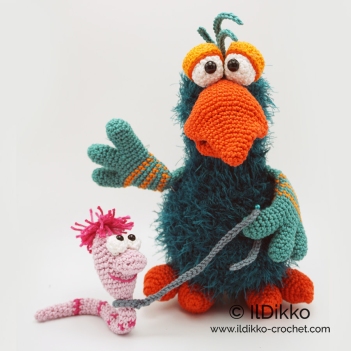 Beak-a-boo and Earnie the Earthworm amigurumi pattern by IlDikko