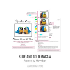Blue and Gold Macaw amigurumi pattern by MevvSan