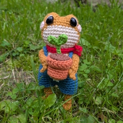 Frog's garden outfit amigurumi pattern by La Fabrique des Songes