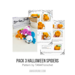 Pack 3 Halloween Spiders amigurumi pattern by TANATIcrochet