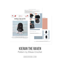 Kieran the Raven amigurumi pattern by Elisas Crochet