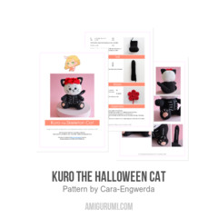 Kuro the Skeleton Cat amigurumi pattern by Cara Engwerda