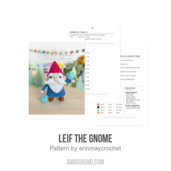 Leif the Gnome amigurumi pattern by erinmaycrochet