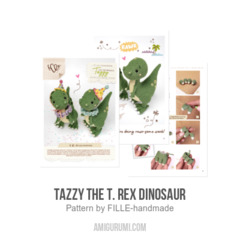 Tazzy the T. Rex Dinosaur amigurumi pattern by FILLE handmade