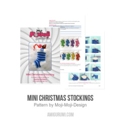 Mini Christmas Stockings amigurumi pattern by Janine Holmes at Moji-Moji Design