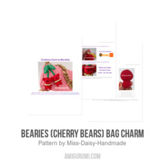 Bearies (cherry bears) bag charm amigurumi pattern by Miss Daisy Handmade