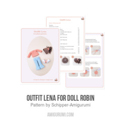 Outfit Lena for doll Robin amigurumi pattern by Schipper Amigurumi