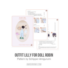 Outfit Lilly for doll Robin amigurumi pattern by Schipper Amigurumi