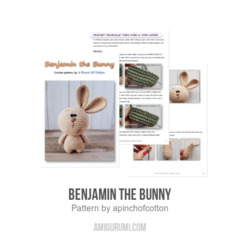 Benjamin the Bunny amigurumi pattern by apinchofcotton