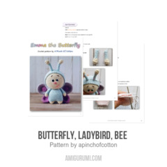 Butterfly, Ladybug & Bee  amigurumi pattern by apinchofcotton