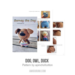 Dog, Owl & Duck  amigurumi pattern by apinchofcotton