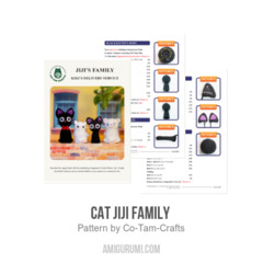 Cat Jiji's family amigurumi pattern by Co Tam Crafts