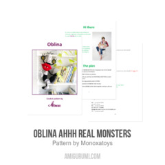 Oblina Ahhh Real Monsters amigurumi pattern by Monoxatoys