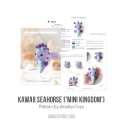 Kawaii Seahorse ('Mini Kingdom') amigurumi pattern by AradiyaToys