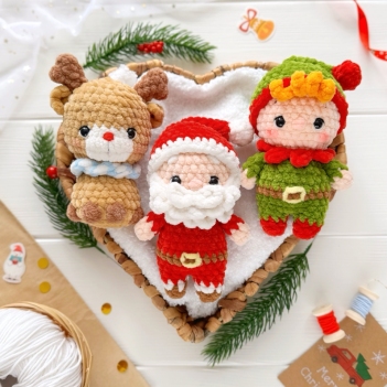 Holly Jolly Plushies - 3 characters amigurumi pattern by Knit.friends
