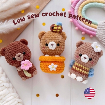 Honey story: 3 bears amigurumi pattern by Knit.friends