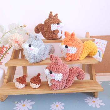 No-sew Squirrel amigurumi pattern by Hugurumitoys