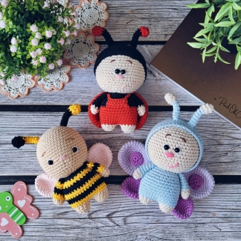 Butterfly, Ladybug & Bee  amigurumi pattern by apinchofcotton