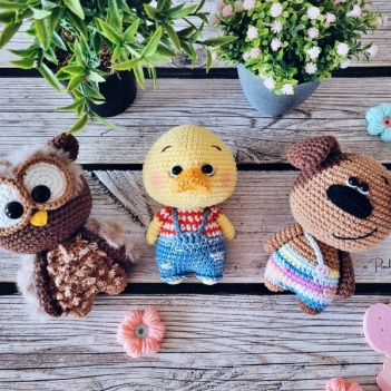 Dog, Owl & Duck  amigurumi pattern by apinchofcotton