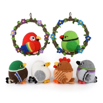 Feathered Friends #2 amigurumi pattern by Janine Holmes at Moji-Moji Design