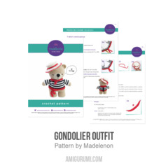 Gondolier outfit amigurumi pattern by Madelenon