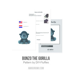 Bonzo the Gorilla amigurumi pattern by DIY Fluffies