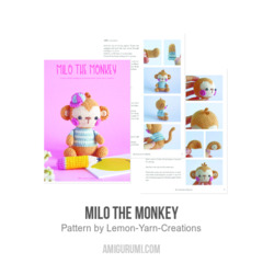 Milo the Monkey amigurumi pattern by Lemon Yarn Creations