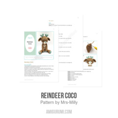 Reindeer Coco amigurumi pattern by Mrs Milly