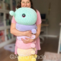Cora the Giant Caterpillar (no-sew) amigurumi pattern by All From Jade