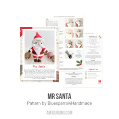 Mr Santa amigurumi pattern by Bluesparrow Handmade