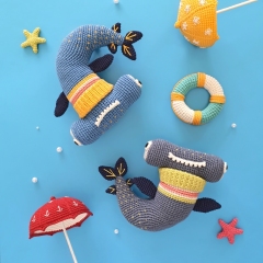 ROSS THE HAMMERHEAD SHARK amigurumi pattern by Natura Crochet