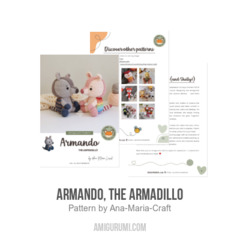 Armando, the Armadillo amigurumi pattern by Ana Maria Craft