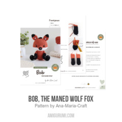 Bob, the Maned Wolf Fox amigurumi pattern by Ana Maria Craft