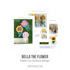 Bella the flower amigurumi pattern by Gutherz Design