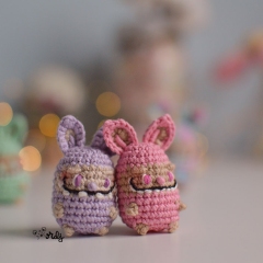 Mini smiling bunny amigurumi pattern by O Recuncho de Jei