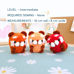Chubby Red Panda amigurumi pattern by Hugurumitoys