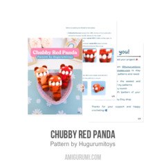 Chubby Red Panda amigurumi pattern by Hugurumitoys