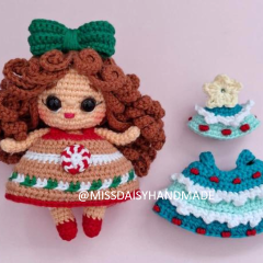 Alice in Christmas Outfits amigurumi pattern by Miss Daisy Handmade