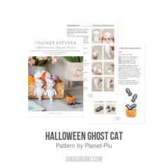 Halloween Ghost Cat amigurumi pattern by Planet Piu