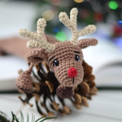 Rudi the reindeer bookmark  amigurumi pattern by Plączenitka