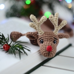 Rudi the reindeer bookmark  amigurumi pattern by Plączenitka