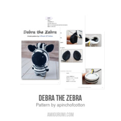 Debra the Zebra amigurumi pattern by apinchofcotton