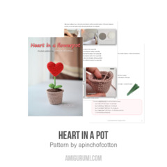 Heart in a pot amigurumi pattern by apinchofcotton