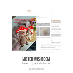 Mister Mushroom amigurumi pattern by apinchofcotton