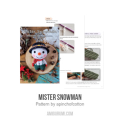 Mister Snowman amigurumi pattern by apinchofcotton