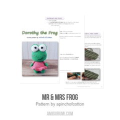 Mr & Mrs Frog amigurumi pattern by apinchofcotton