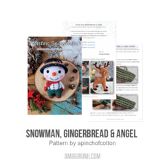 Snowman, Gingerbread & Angel  amigurumi pattern by apinchofcotton