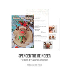 Spencer the Reindeer amigurumi pattern by apinchofcotton