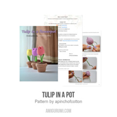 Tulip in a pot amigurumi pattern by apinchofcotton