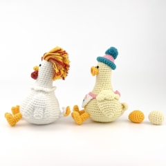 Crazy Chicken and Baby Duck  amigurumi by The Loop Story